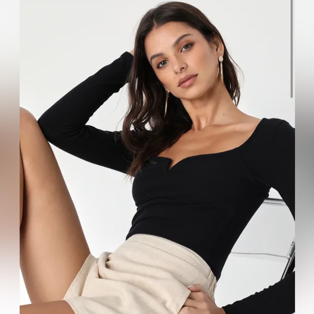 Elegant Black Long Sleeve Women's Top